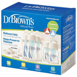 Dr Brown's Newborn Wide Neck OPTIONS Feeding Set $73.99