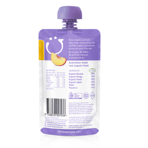 Nature Bubs Mango, Peach & Banana 120g