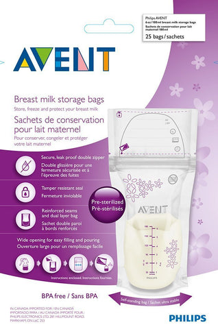 Avent Milk Storage Bags 180ml (25pk)