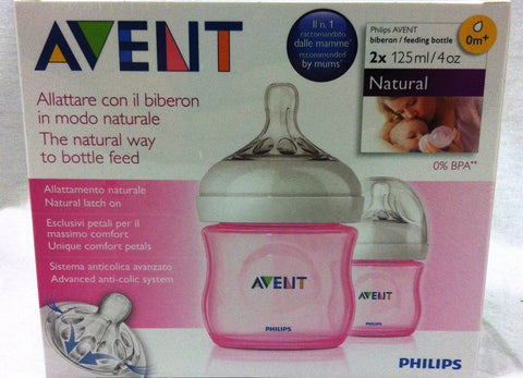 Philips Avent Natural Bottle Coloured 125ml 2pk