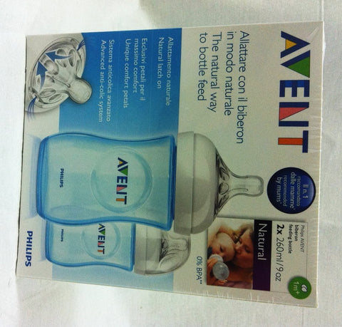 Philips Avent Natural Bottle Coloured 260ml 2pk