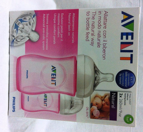 Philips Avent Natural Bottle Coloured 260ml 2pk