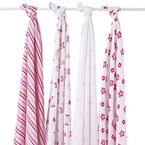 Aden + Anais 4 Pack Swaddling Wraps - Princess Posie