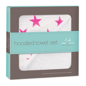 Aden + Anais Hooded Towel Set - Fluro Pink