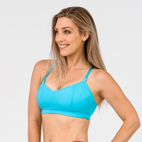 FIT2FEED ACTIVEWEAR NURSING SPORTS BRA - OCEAN BLUE