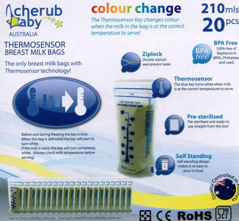 Cherub Baby Natripur ThermoSensor Breast Milk Bags 20 pack