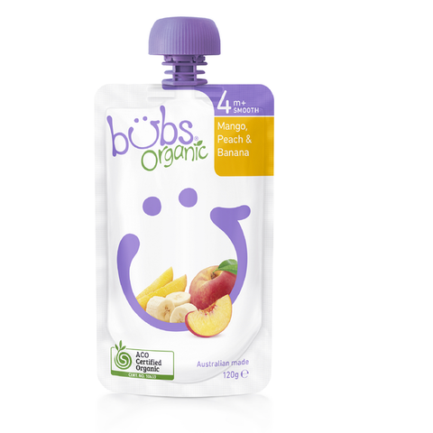 Nature Bubs Mango, Peach & Banana 120g