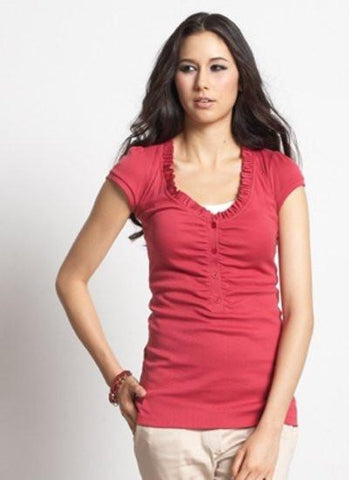 Classic Rib Short Sleeve Nursing Tee by Mothers En Vogue