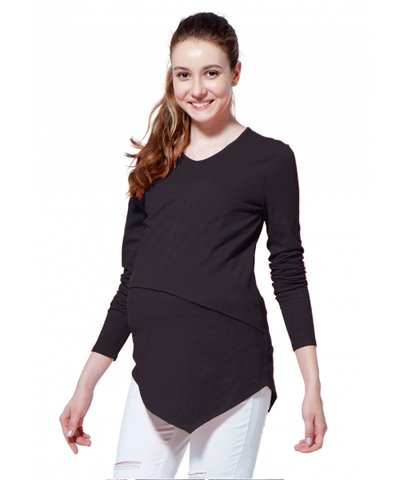 Asymmetrical Maternity & Nursing Long Top