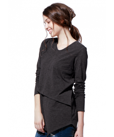 Asymmetrical Maternity & Nursing Long Top