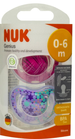 NUK Genius Silicone Soother - 2pk