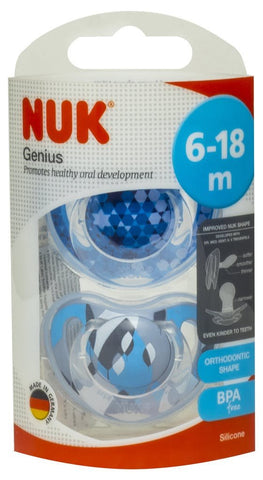 NUK Genius Silicone Soother - 2pk