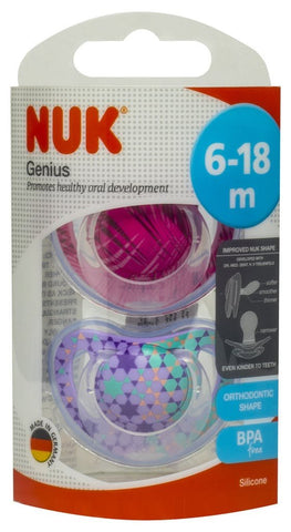 NUK Genius Silicone Soother - 2pk