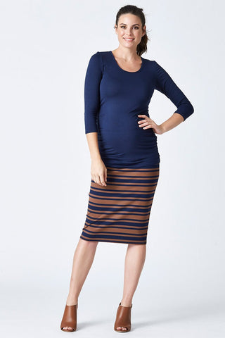 Stripe Ponte Tube Skirt