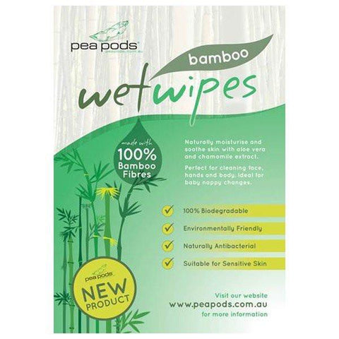 Pea Pods Bamboo Wet Wipes 80pk