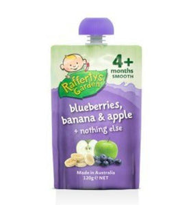 Rafferty's Garden Blueberries, Banana, Apple Smooth Baby Food 4m+ X 6pk