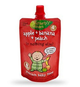 Rafferty's Garden Apple, Banana & Peach Smooth Baby Food 4m+ X 6pk