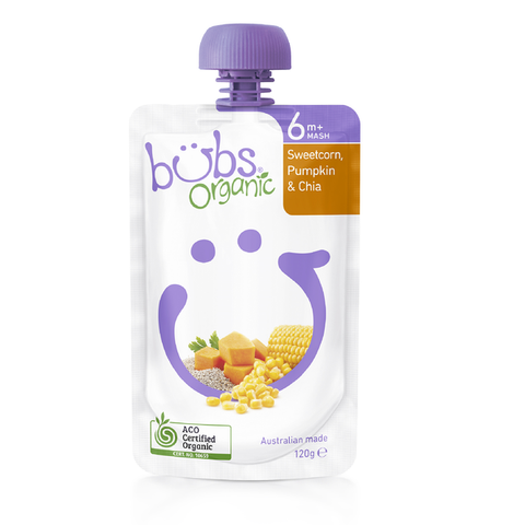 Nature Bubs Sweetcorn, Pumpkin & Chia 120g