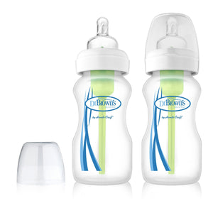 Dr Brown's WIDE-NECK 270ml OPTIONS baby bottle - 2pk